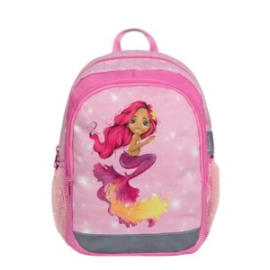 Belmil Kindergartenrucksack Kiddy Plus Kindergartenrucksack für 3-6 Jährige Kinder mit Brustgurt Pinky Mermaid