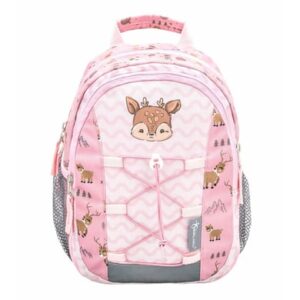 Belmil Kindergartenrucksack Mini Kiddy Kindergartenrucksack für 1-3 Jährige Kinder mit Brustgurt Woodland Deer