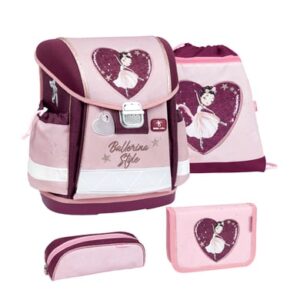 Belmil Schulranzen Classy Schulranzen Set 4-teilig mit Brustgurt Ballerina Style