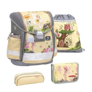 Belmil Schulranzen Classy Schulranzen Set 4-teilig mit Brustgurt Fairy Garden