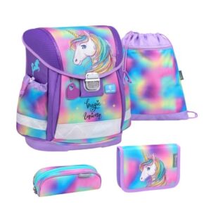 Belmil Schulranzen Classy Schulranzen Set 4-teilig mit Brustgurt Rainbow Color