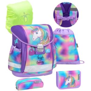 Belmil Schulranzen Classy Schulranzen Set 5-teilig mit Brustgurt Rainbow Color