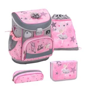 Belmil Schulranzen Mini Fit Schulranzen Set 4-teilig mit Brustgurt Ballet Light Pink