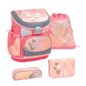 Belmil Schulranzen Mini Fit Schulranzen Set 4-teilig mit Brustgurt Marble