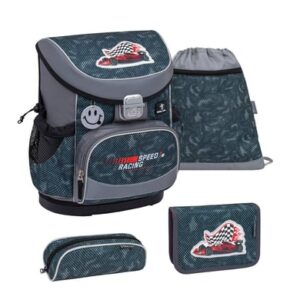 Belmil Schulranzen Mini Fit Schulranzen Set 4-teilig mit Brustgurt Red Dots