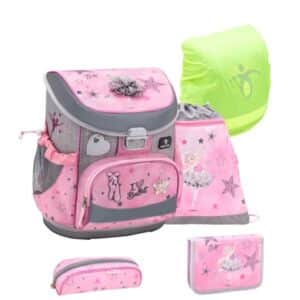 Belmil Schulranzen Mini Fit Schulranzen Set 5-teilig mit Brustgurt Ballet Light Pink