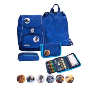 Belmil Schulranzen Premium Comfy Plus Set 5-teilig Estate Blue