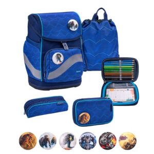 Belmil Schulranzen Premium Smarty Plus Set 5-teilig Estate Blue