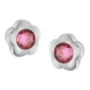 Boccia Kinder-Ohrstecker Titan Ohrringe Blume Pink silver