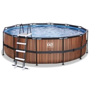 EXIT Wood Pool ø450x122cm mit Filterpumpe