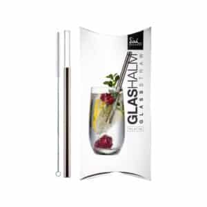 Eisch Glas-Trinkhalm Gentleman 20 cm platin