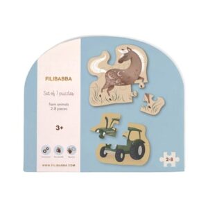 Filibabba Set mit 7 Puzzles - Bauernhoftiere