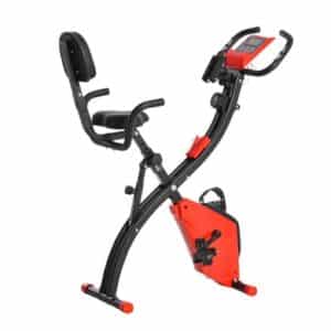 HOMCOM Fahrradtrainer mit LCD Display rot