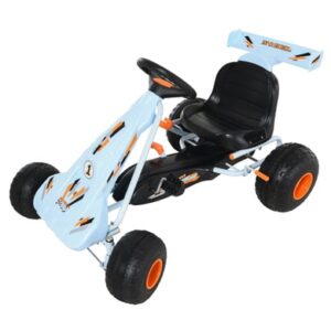 HOMCOM Kinder Go-Kart mit Handbremse hellblau