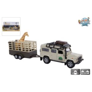 Kids Globe Farming Land Rover Defender mit Tieranhänger Beige Beige