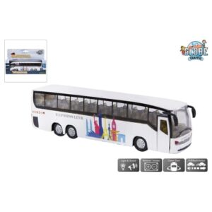 Kids Globe Farming Reisebus mit Rückzugsmotor + Licht & Sound Bus Shuttle Weiß Weiß