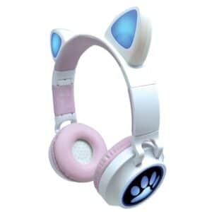 LEXIBOOK Katzenohren 2in1 Bluetooth- und Kabel-Kopfhörer mit Lichtfeffekten