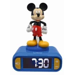 LEXIBOOK Mickey Mouse Wecker mit 3D Nachtlicht-Figur und besonderen Klingeltönen