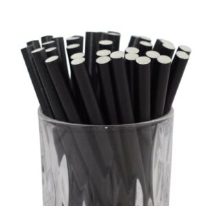 Luxentu Papier-Trinkhalme Cocktail 15 cm 100er Set schwarz