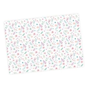 Nikima Geschenkpapier 5 Bögen Blumen/Federn bunt Aquarell – 1