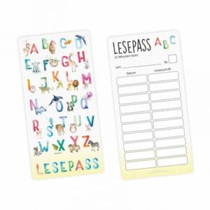 Nikima Lesepass Alphabet Lesezeichen zum lesen üben Grundschule 10-100 Stück 100 Stück