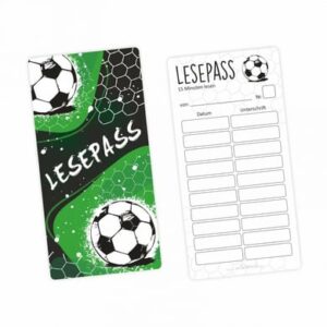 Nikima Lesepass Fußball Lesezeichen zum lesen üben Grundschule 10-100 Stück 50 Stück