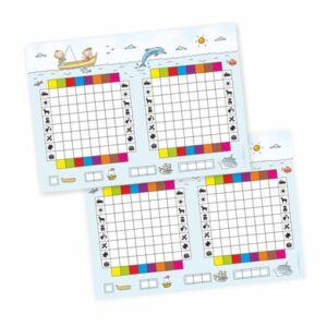 Nikima Papeterie 2er Set A5 Spielblock Schiffe versenken JUNIOR/ KIDS Reisespiel Flottenmanöver bunt