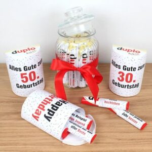 Nikima Papeterie AUFKLEBER SET - Duplo 30. Geburtstag Geschenk bunt