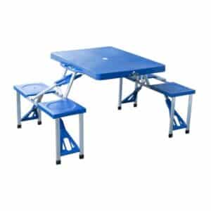 Outsunny Campingtisch mit 4 Sitzer blau