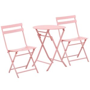 Outsunny Gartenmöbel-Set im kompaktem Design rosa