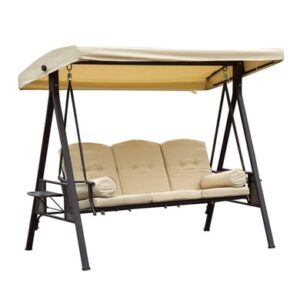 Outsunny Hollywoodschaukel als 3-Sitzer beige
