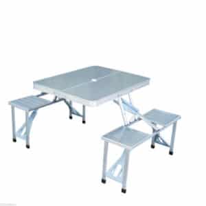 Outsunny Klapptisch mit 4 Sitzer silber