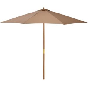 Outsunny Sonnenschirm aus Holz khaki