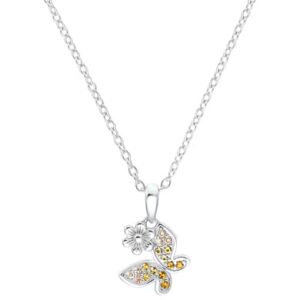 Prinzessin Lillifee Kinder-Halskette Schmetterling mit Blüte Silber silver