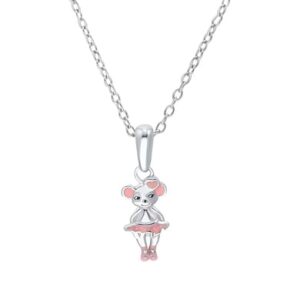 Prinzessin Lillifee Kinder-Halskette mit Maus-Anhänger Silber silver