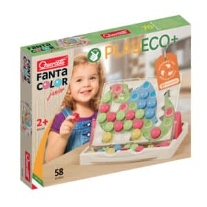 Quercetti PlayEco+ Mosaik-Steckspiel aus recyceltem Kunststoff: FantaColor Junior PlayEco+ (58 Teile)