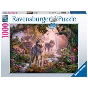 Ravensburger Wolfsfamilie im Sommer bunt