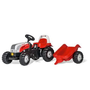 Rolly Toys Trettraktor Steyr 6165 CVT + Anhänger mit Füsterlaufreifen Rot Rot