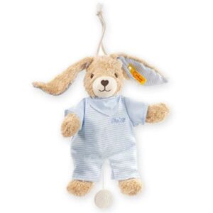 STEIFF Hoppel Hase Spieluhr 20 cm blau