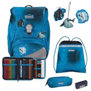 Scout Alpha Exklusiv Safety Light - Schulranzen Set 5tlg. Polar Blue