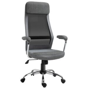 Vinsetto Bürostuhl ergonomisch und mit hoher Rückenlehne Hellgrau