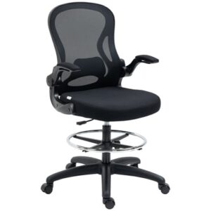 Vinsetto Bürostuhl ideal für Sitz und Stehplätze mit Armlehnen schwarz