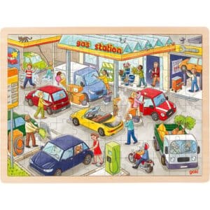 goki Einlegepuzzle Tankstelle