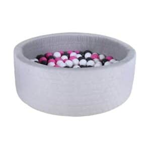 knorr toys® Bällebad soft - Cosy geo grey - 300 balls creme/grey/rose grau