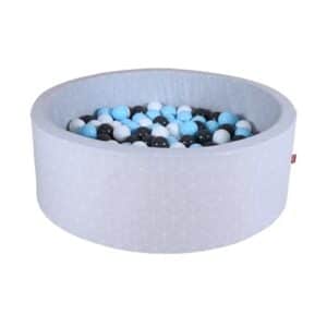 knorr toys® Bällebad soft - Geo cube grey - 300 balls creme/grey/lightblue grau