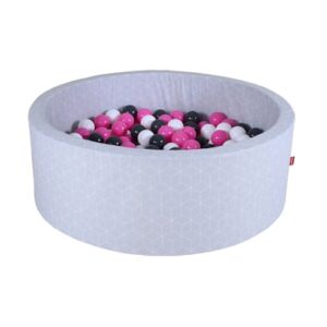 knorr toys® Bällebad soft - Geo cube grey - 300 balls creme/grey/rose grau