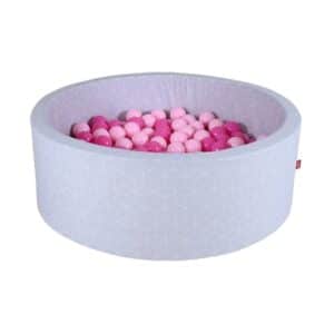knorr toys® Bällebad soft - Geo cube grey - 300 balls soft pink grau