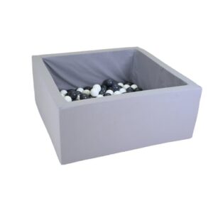 knorr toys® Bällebad soft eckig Grey - 100 balls grey/white grau