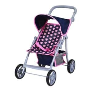 knorr toys® Puppenbuggy Liba - Pink Hearts blau