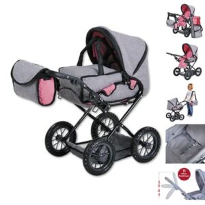 knorr toys® Puppenwagen Ruby - jeans grey grau